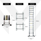 Maatschets Mexxo telescoopladder 4,70 meter: traptreden en uitgeklapte hoogte 470 cm