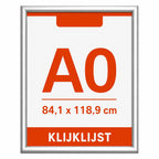 A0 kliklijst 25 mm aluminium met inlegvel A0 84,1 x 118,9 cm