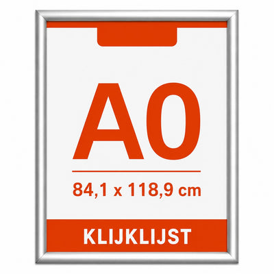 A0 kliklijst 25 mm aluminium met inlegvel A0 84,1 x 118,9 cm