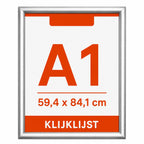 A1 kliklijst 25 mm aluminium met inlegvel A1 59,4 x 84,1 cm