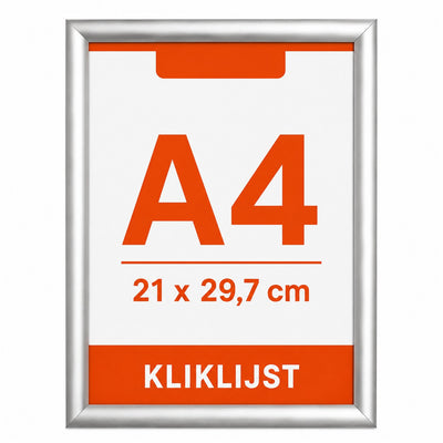 A4 kliklijst 25 mm aluminium met inlegvel A4 21 x 29,7 cm