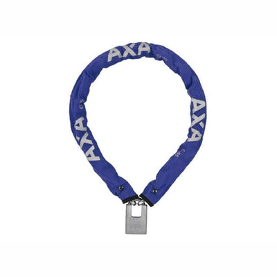 AXA Clinch+ 85/6 kettingslot in blauw, ketting met AXA-opdruk en slot