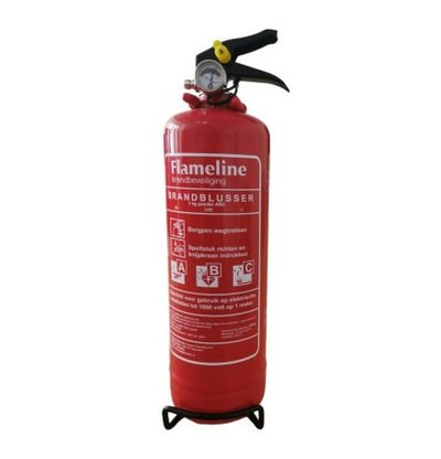 Flameline poederblusser 1 kg ABC, rode cilinder met etiket