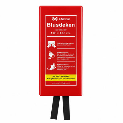 Mexxo blusdeken 120x180 cm in rode hardcase met gebruiksinstructies