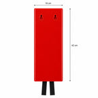 Rode hardcase van de Mexxo blusdeken 180x180 cm, maatschets 16 x 42 cm