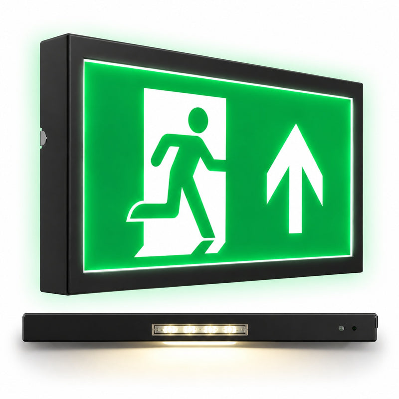 LED noodverlichting 3W met autotest en oriëntatieverlichting | zwart
