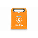 Mindray BeneHeart C1A AED, oranje behuizing met handgreep, vooraanzicht