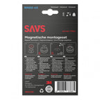 Achterkant van de verpakking van de SAVS RMAX-45 magnetische montageset