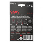 Achterkant van de verpakking van de SAVS RMAX-60 magnetische montageset
