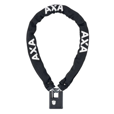 AXA Clinch+ 85/6 kettingslot in zwart, ketting met AXA-opdruk en slot